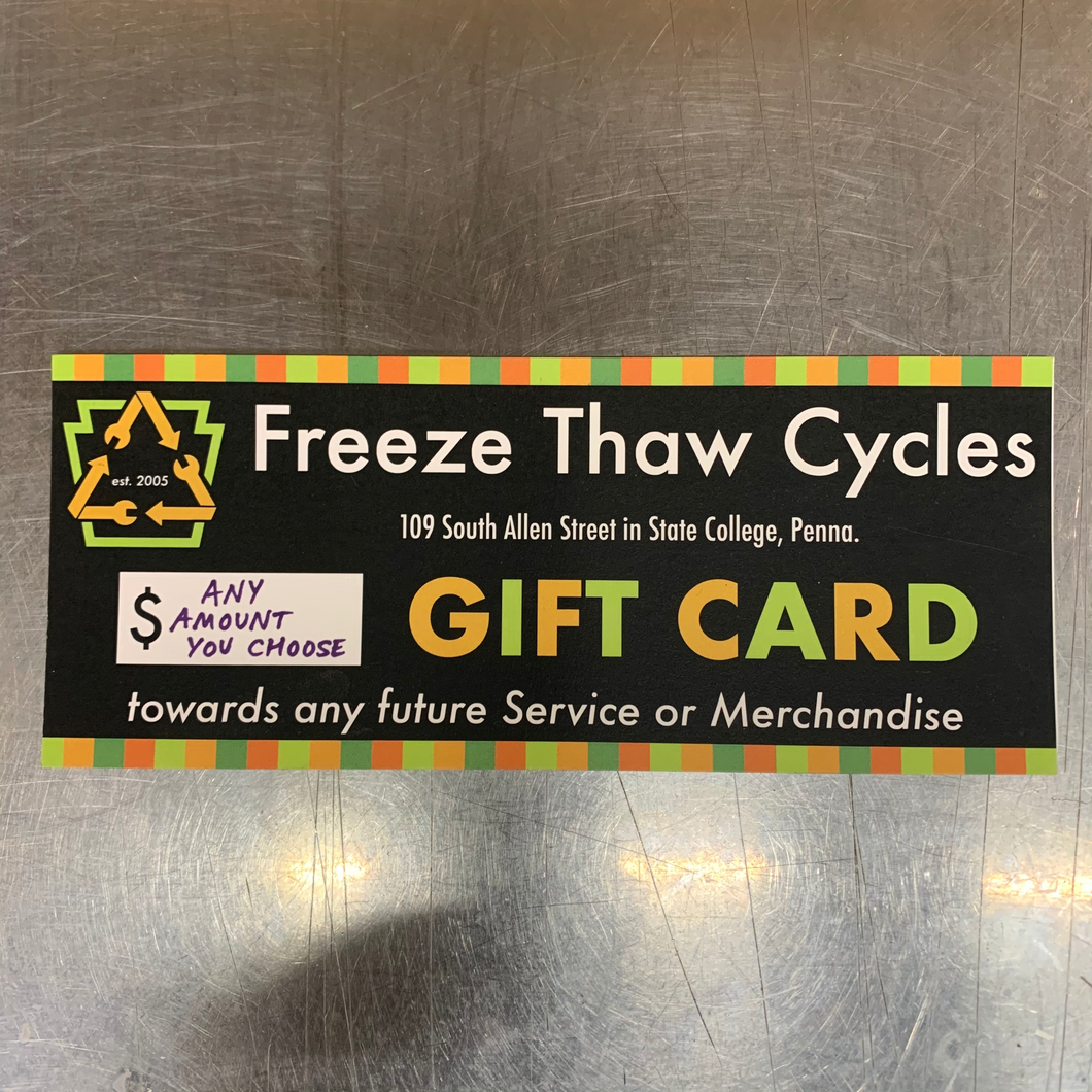 Ye Olde Freeze + Thaw Cycle Shoppe Gift Certificate